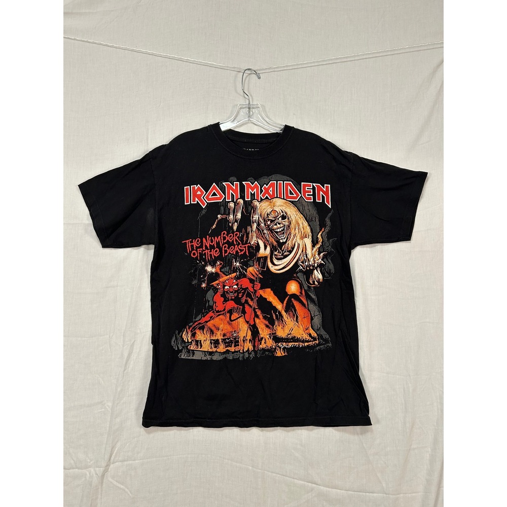 Iron Maiden The Number of the Beast Black Graphic Band T-Shirt Mens Large 2020